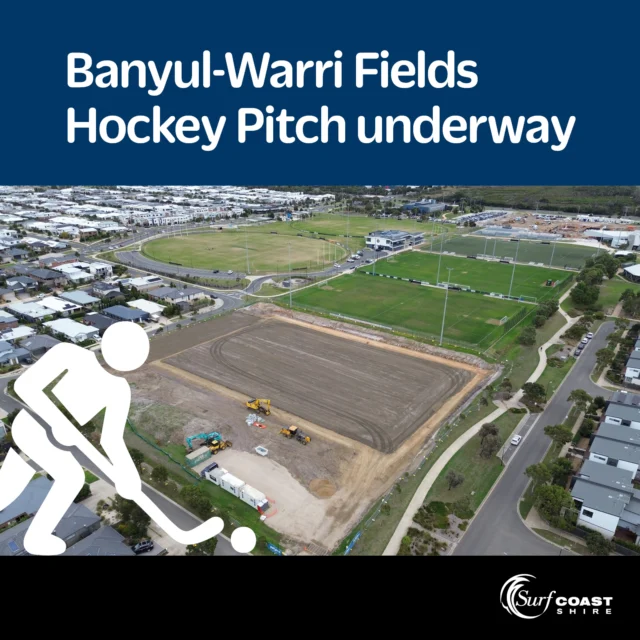 We are very pleased to share this news from the Surf Coast Shire Council 

Work has started on the new Banyul-Warri Fields Hockey Pitch in north Torquay, funded through the Victorian Government's Regional Sports Infrastructure Program.

The project includes a new synthetic hockey pitch with LED lighting, electronic scoreboard, sheltered spectator seating, and a new car park.

🏑The venue will be home to Torquay Tornadoes Hockey Club, which is excited to welcome a local facility to play and train on.

Construction works on the pitch are anticipated to be complete by early 2026.

⭐We’re proud to team up with the Victorian Government to deliver another important project in the Banyul-Warri Fields sporting precinct. See less