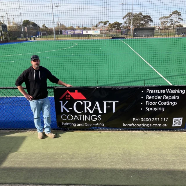Hockey Geelong is proud to announce a new sponsor in Kelvin Steiner of K-CRAFT COATINGS who are the leading firm in Geelong for pressure washing, render repairs, floor coatings and spraying.

Their painting services are regarded as leading by using only the best paint and applied by expert painters.

We ask that if you have any painting jobs then please contact Kelvin and he will offer you the most competitive quote.

Ensure you say you're from Hockey Geelong